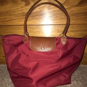 Small ‘Le Pliage’ Shoulder Tote (Wine Color)